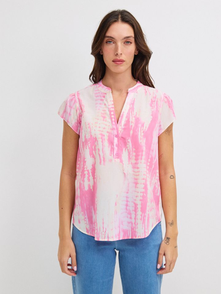 חולצה שינה דפוס PROMO בצבע ורוד