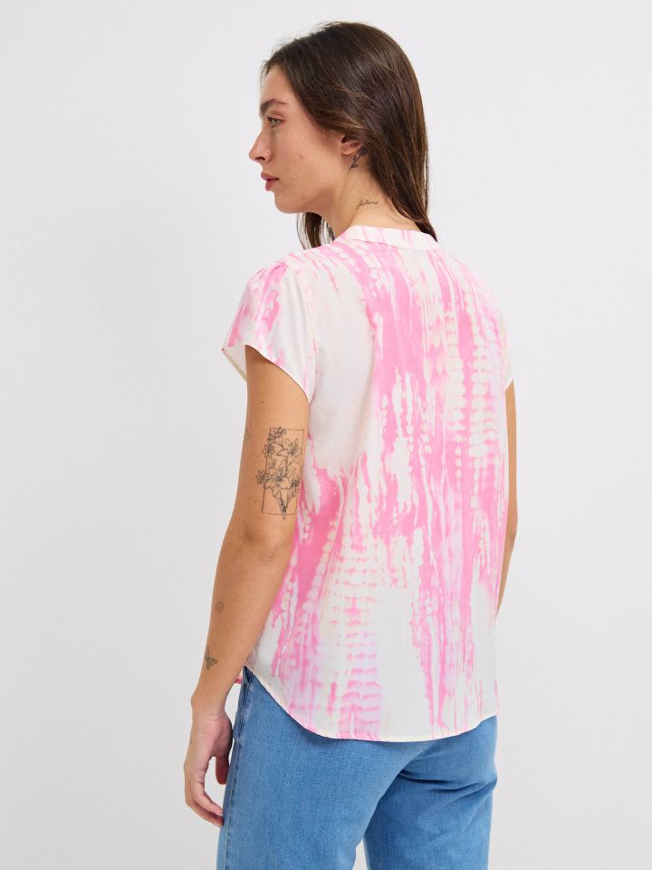 חולצה שינה דפוס PROMO בצבע ורוד