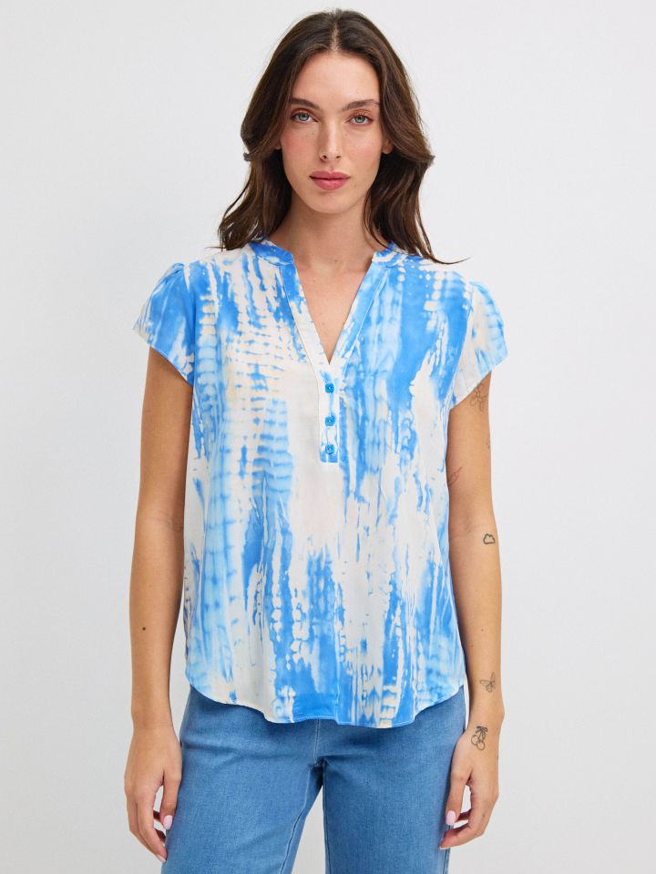 חולצה שינה דפוס PROMO בצבע תכלת