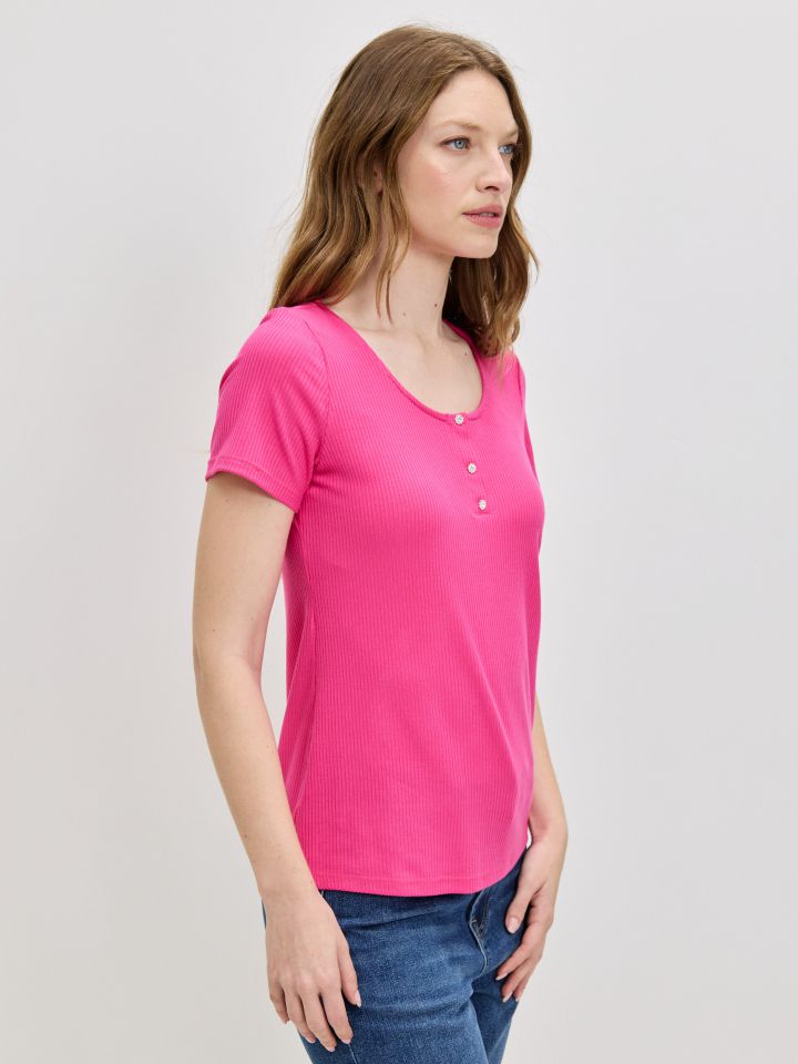 חולצה שינה כפתורים PROMO בצבע פוקסיה