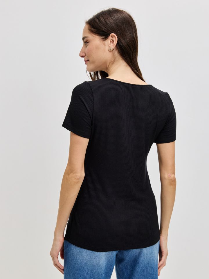 חולצה שינה כפתורים PROMO בצבע שחור