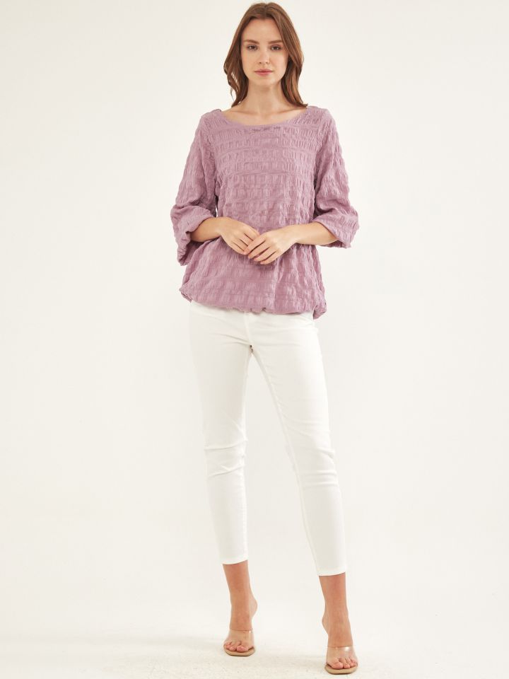 חולצה בלון בצבע ורוד עתיק