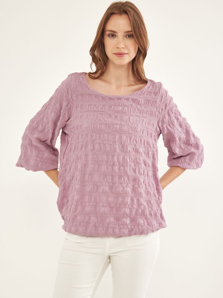 חולצה בלון בצבע ורוד עתיק