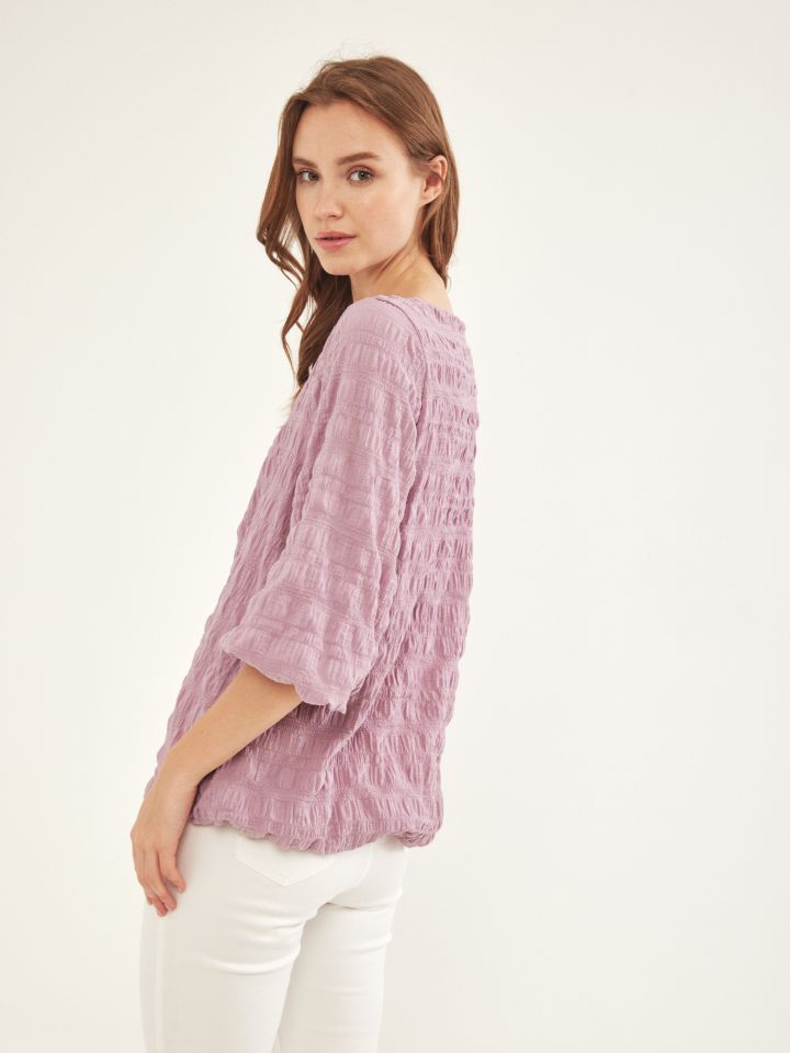 חולצה בלון בצבע ורוד עתיק