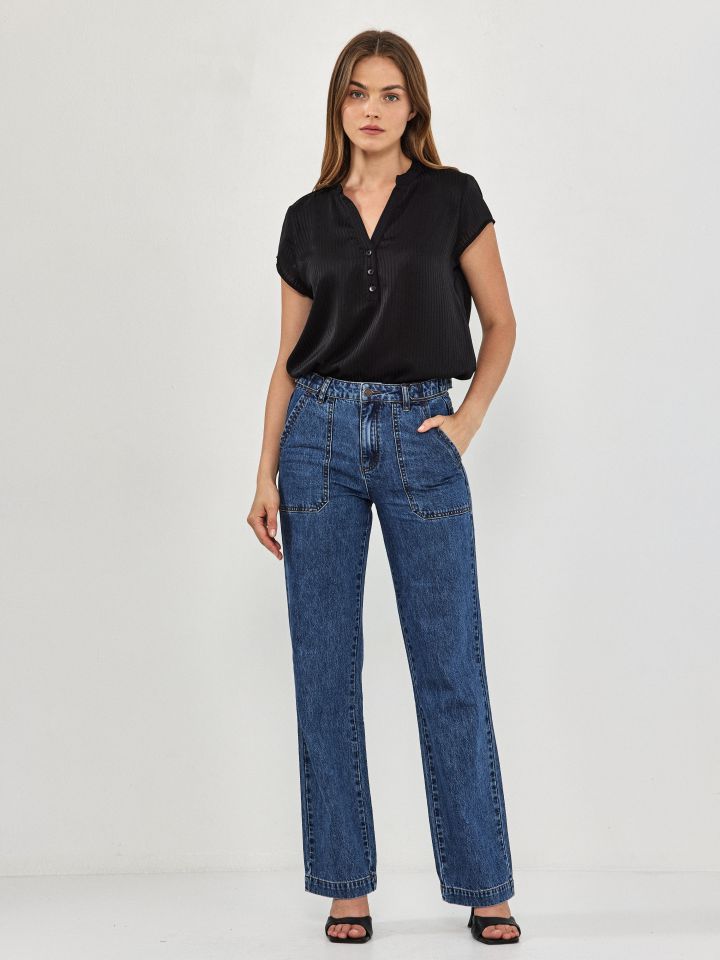 חולצה פסים שינה ללא שרוול בצבע שחור