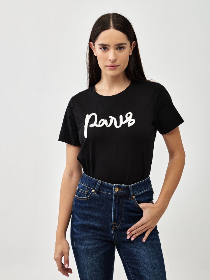 חולצה  PARIS PROMO בצבע שחור