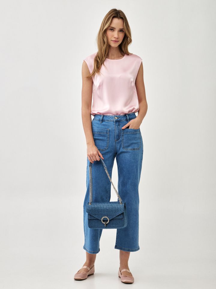 חולצה סטן PROMO PARIS בצבע ורוד חדש