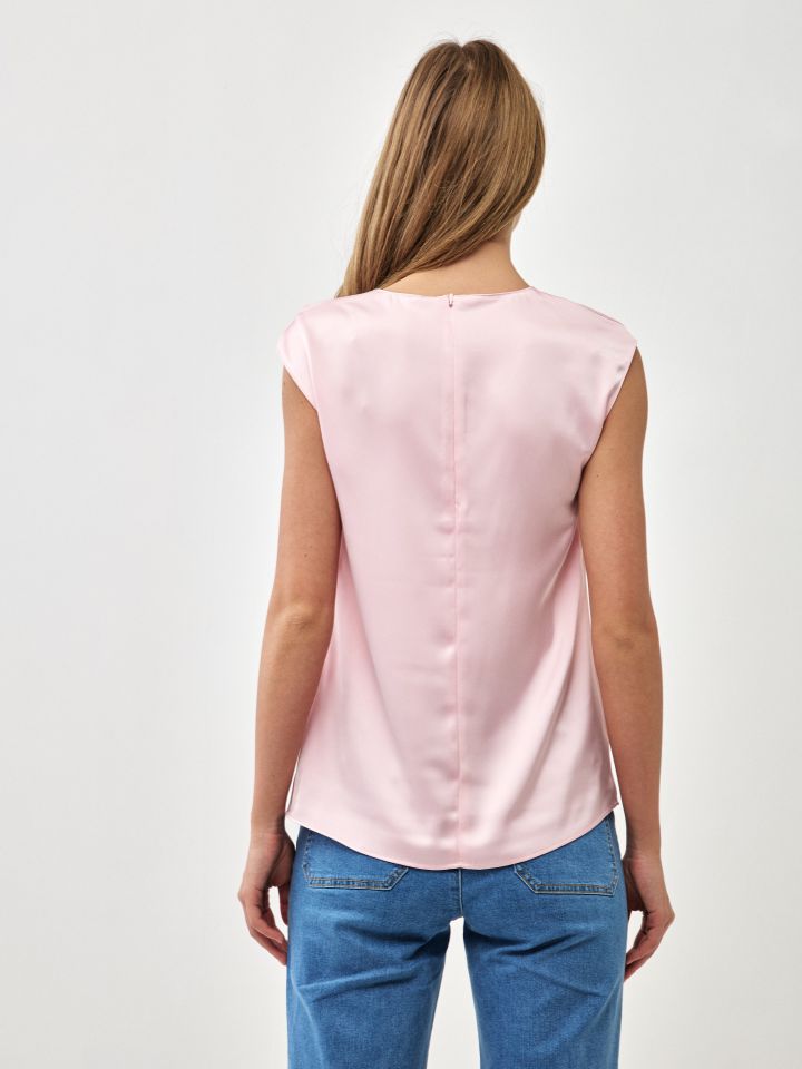 חולצה סטן PROMO PARIS בצבע ורוד חדש