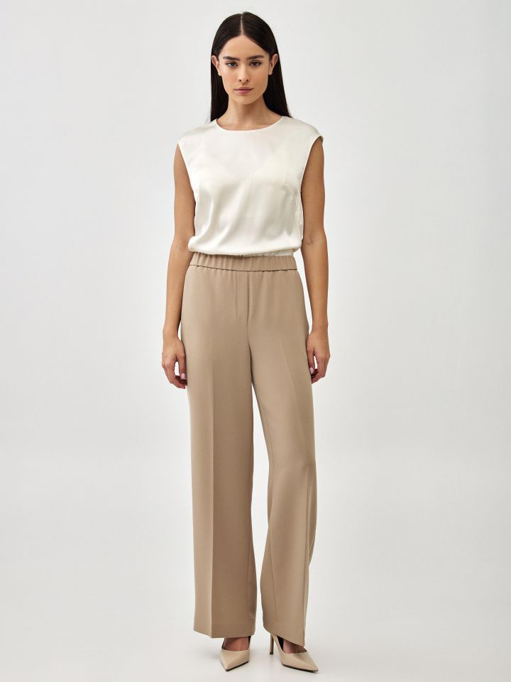 חולצה סטן PROMO PARIS בצבע שמנת