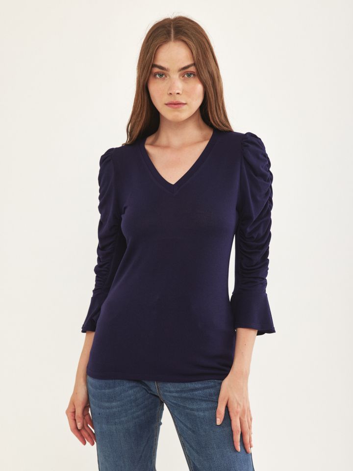 חולצה שרוול כיווץ PROMO בצבע נייבי