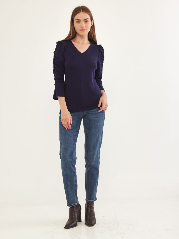 חולצה שרוול כיווץ PROMO בצבע נייבי