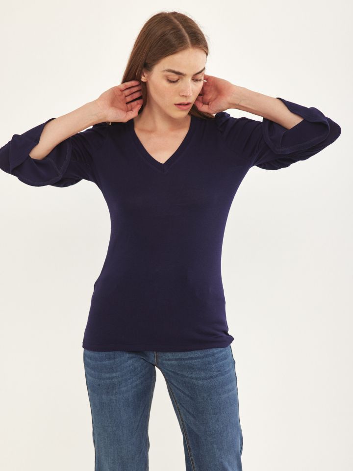 חולצה שרוול כיווץ PROMO בצבע נייבי