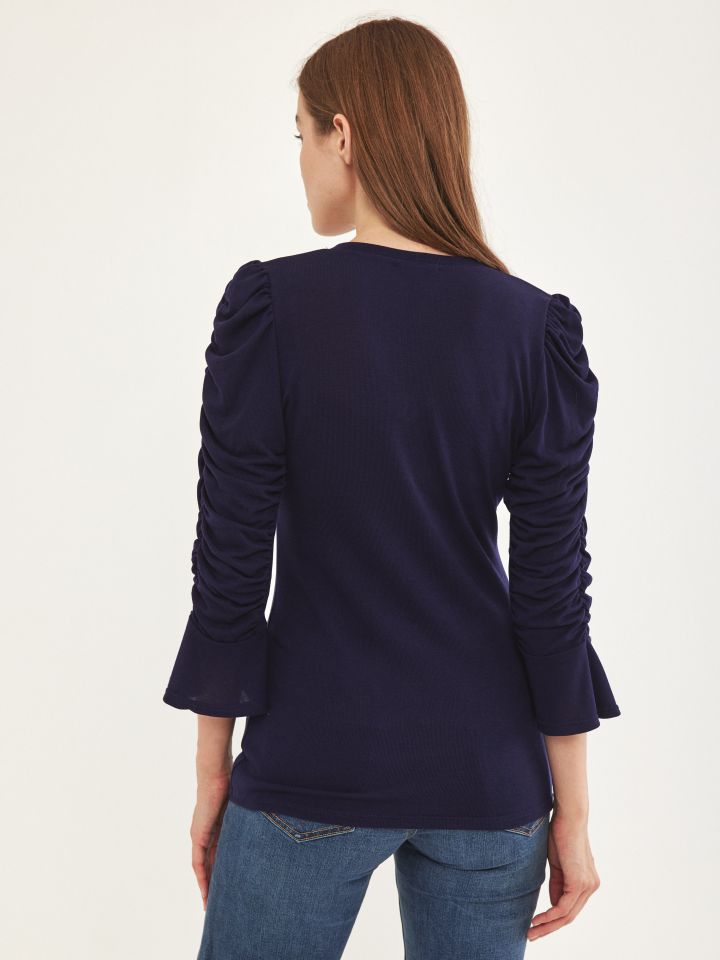 חולצה שרוול כיווץ PROMO בצבע נייבי