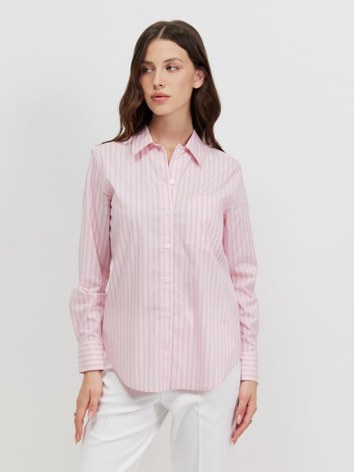 חולצה פסים PINK בצבע ורוד עתיק