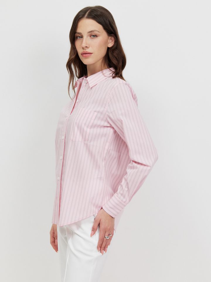 חולצה פסים PINK בצבע ורוד עתיק