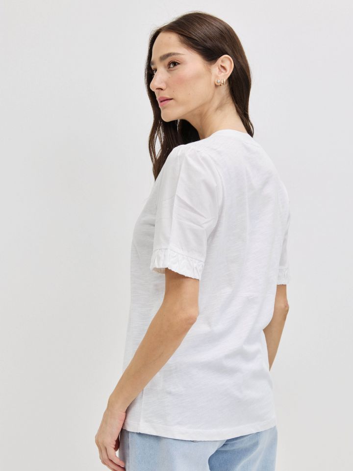 חולצה שרוול אריג PROMO בצבע לבן