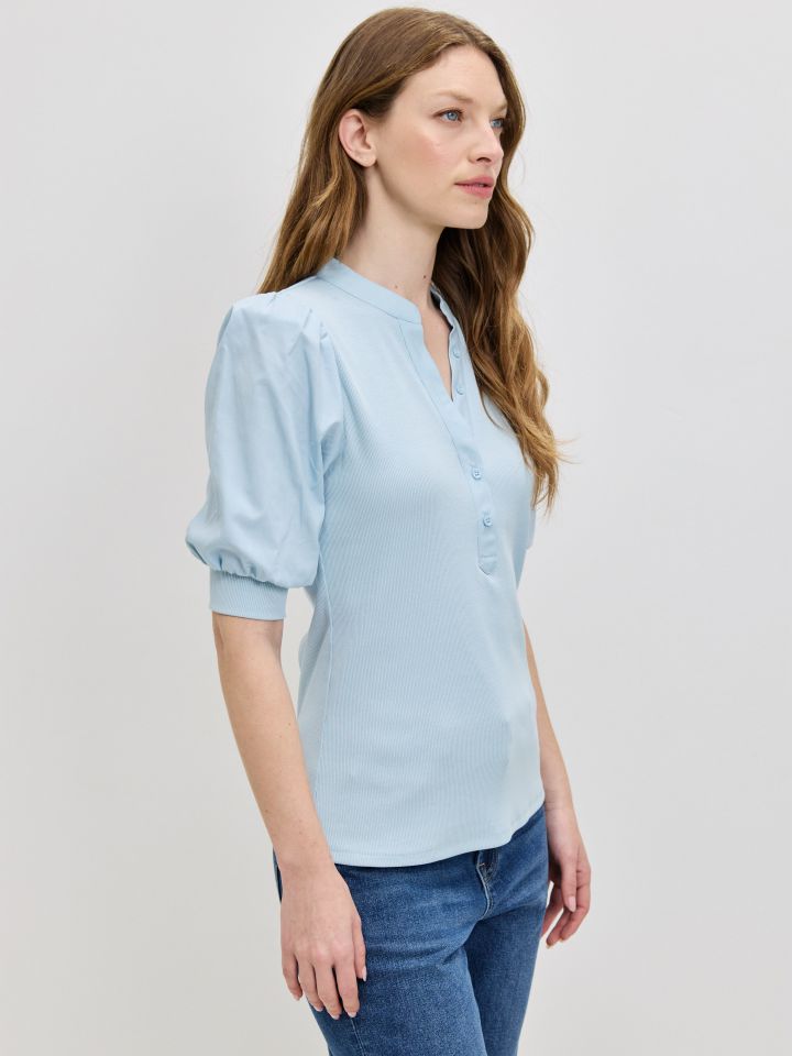 חולצה שרוולי בלון PROMO בצבע תכלת