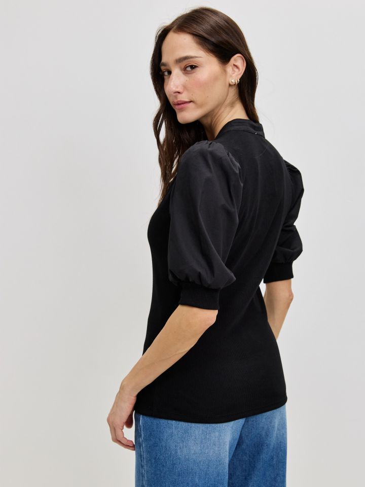 חולצה שרוולי בלון PROMO בצבע שחור