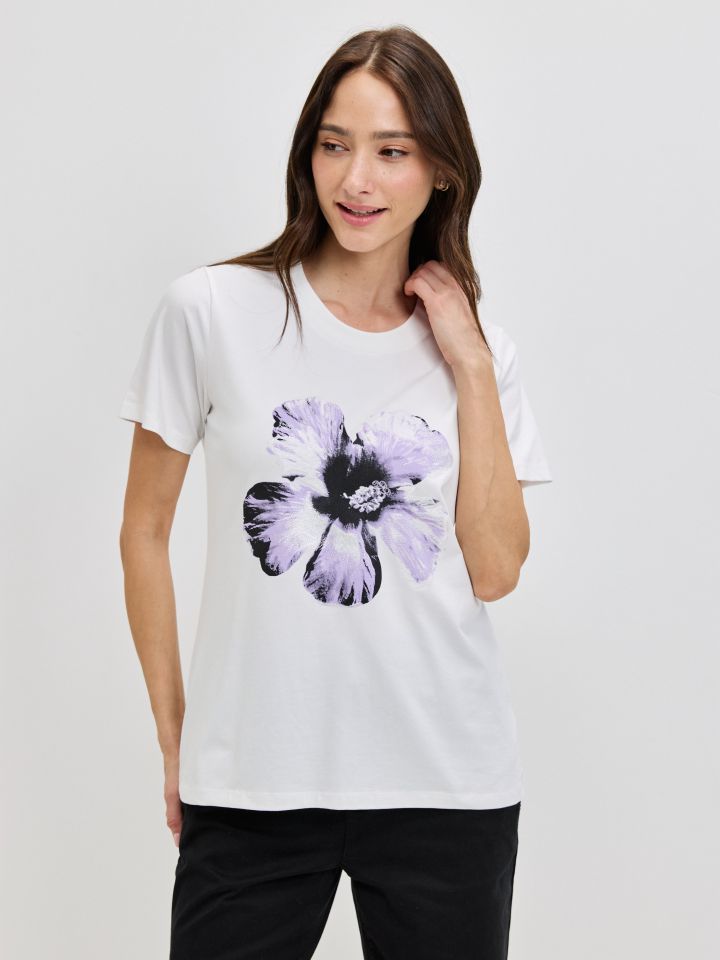 חולצה פרח PROMO בצבע אופוויט