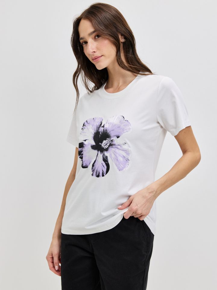 חולצה פרח PROMO בצבע אופוויט