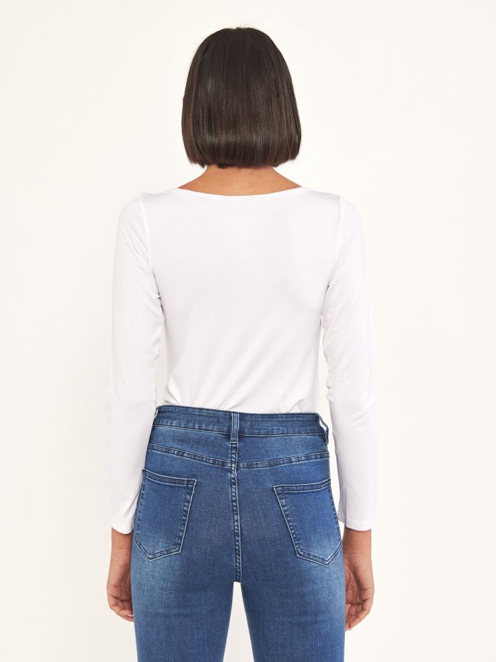 חולצה ניקי PROMO שרוול ארוך בצבע לבן