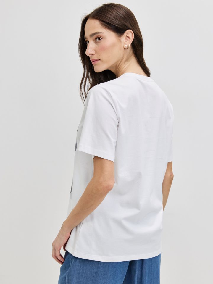 חולצה דפוס AMOUR PROMO בצבע לבן