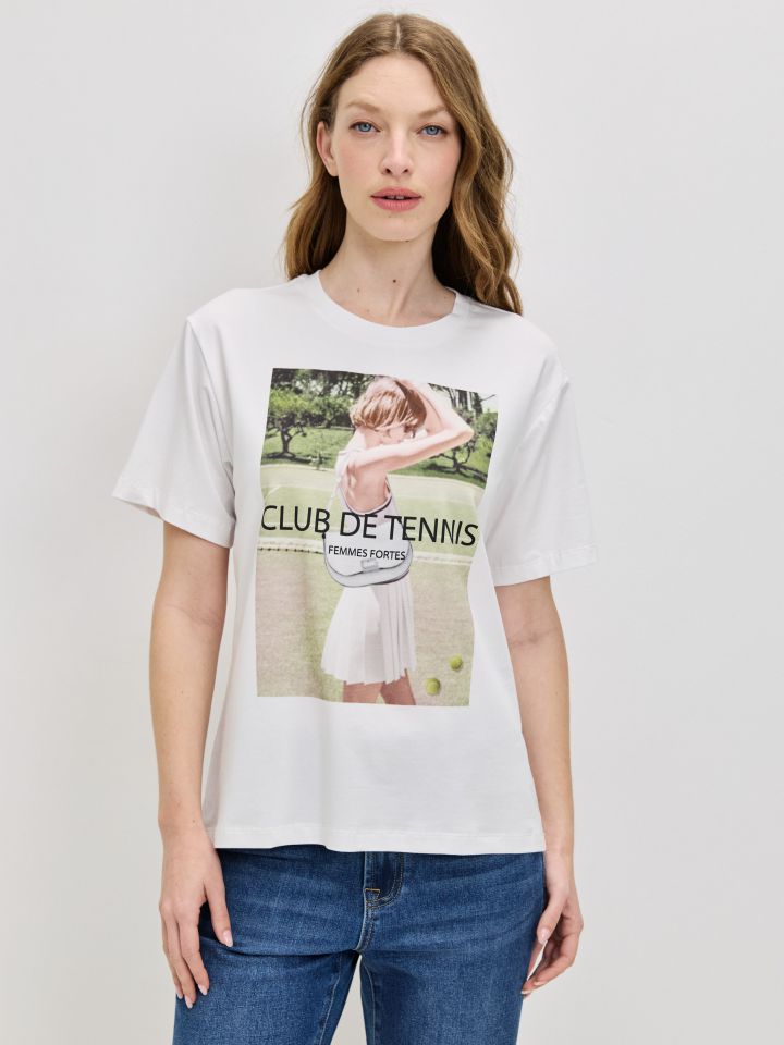חולצה TENNIS PROMO בצבע לבן