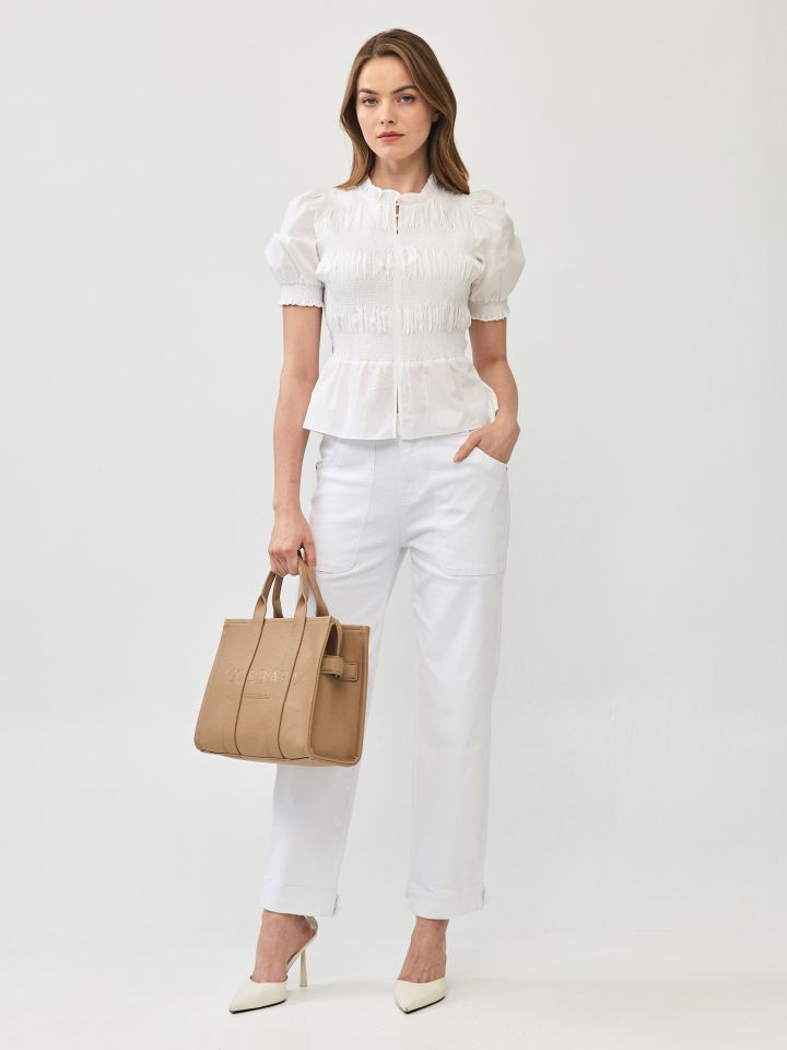 חולצה פרקל  MILANO בצבע לבן