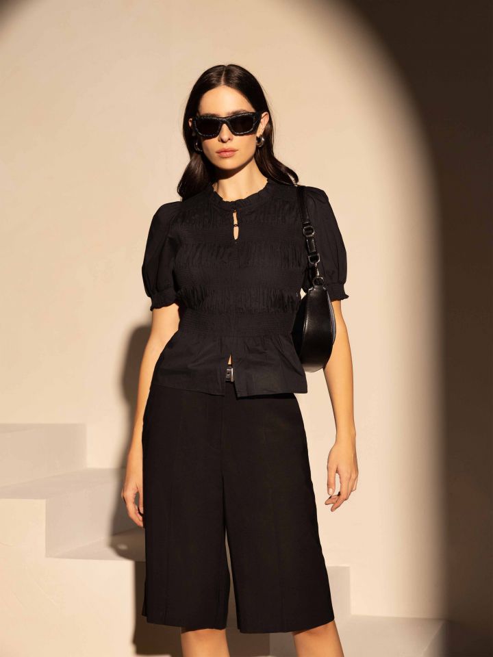 חולצה פרקל  MILANO בצבע שחור