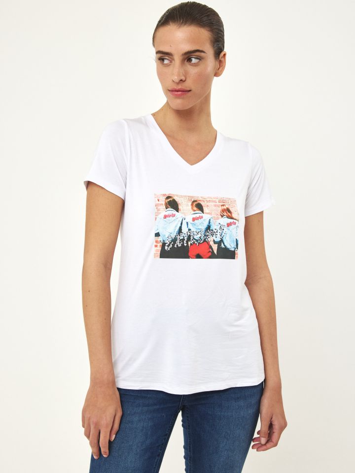 חולצה דפוס EXTREME PROMO בצבע לבן