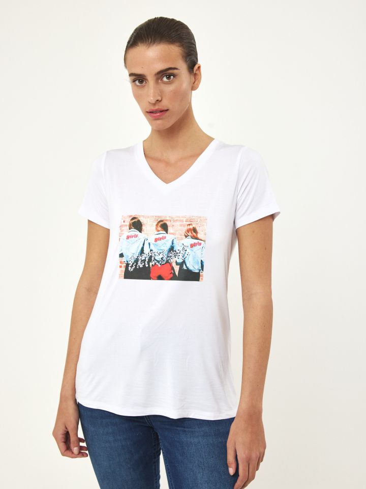 חולצה דפוס EXTREME PROMO בצבע לבן