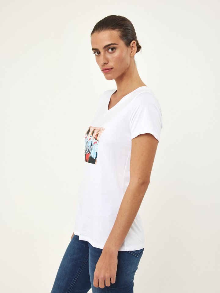 חולצה דפוס EXTREME PROMO בצבע לבן