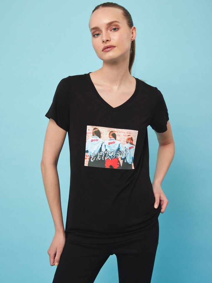 חולצה דפוס EXTREME PROMO בצבע שחור