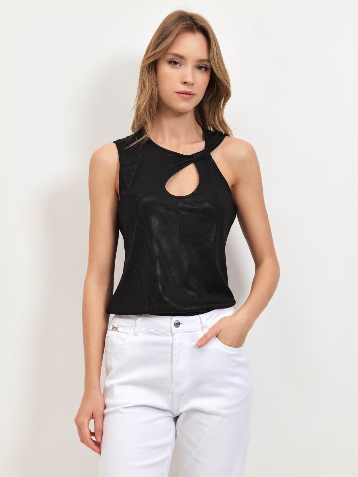 חולצה ריב PROMO ROMI בצבע שחור