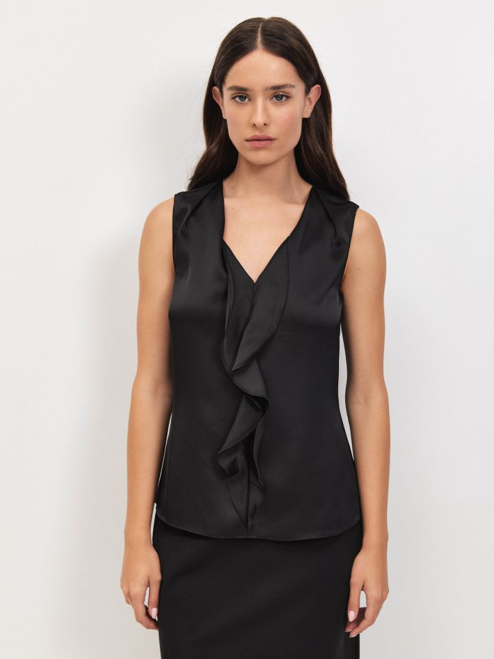 חולצה סטן פרונט מלמלה בצבע שחור