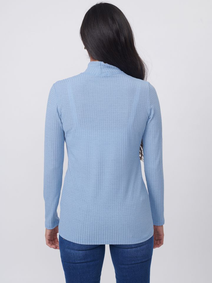 חולצה חצי גולף ריב PROMO בצבע תכלת