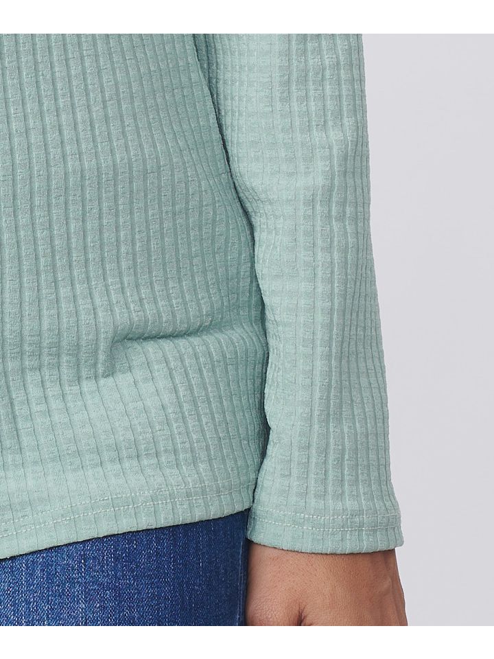 חולצה חצי גולף ריב PROMO בצבע ירוק בהיר