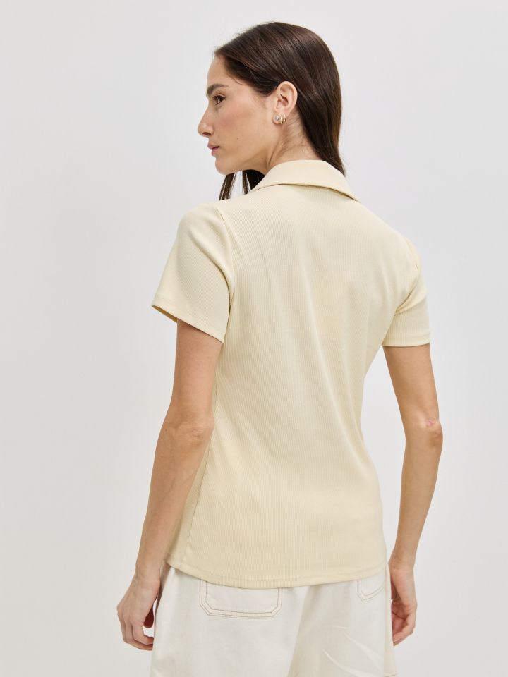 חולצה צוארון שינה PROMO בצבע לימון