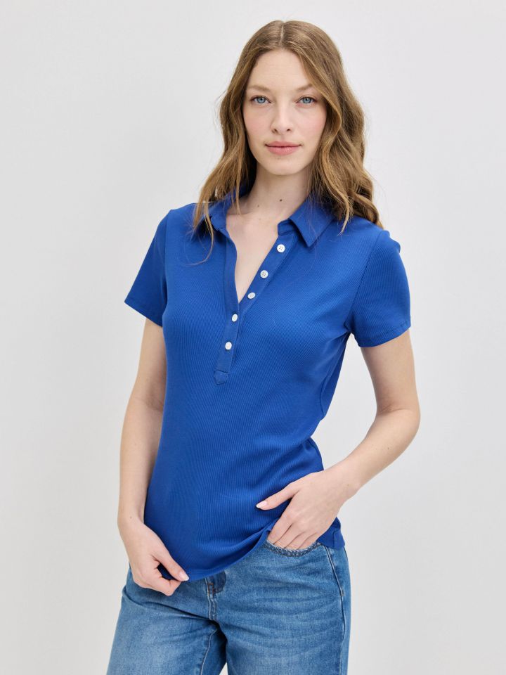 חולצה צוארון שינה PROMO בצבע כחול רויאל