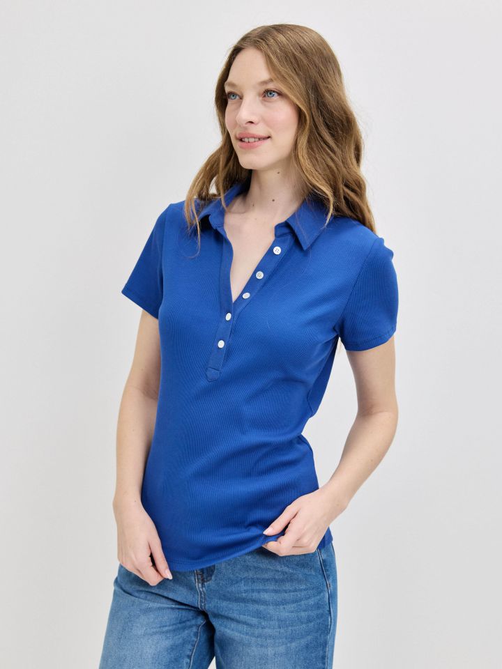 חולצה צוארון שינה PROMO בצבע כחול רויאל