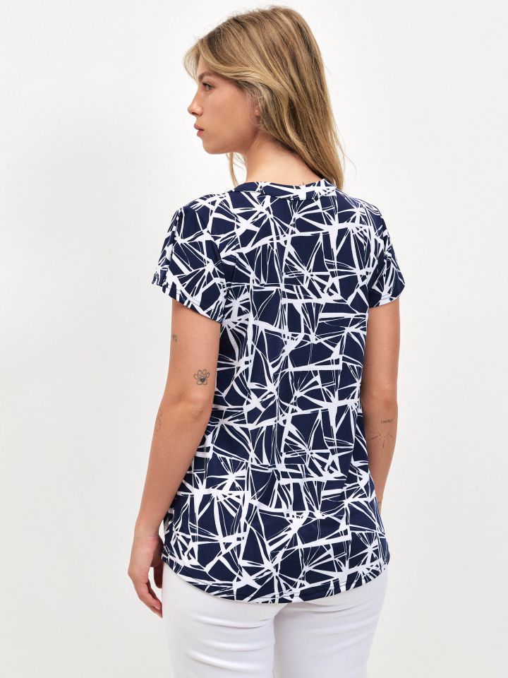 חולצה דפוס שינה PROMO בצבע נייבי