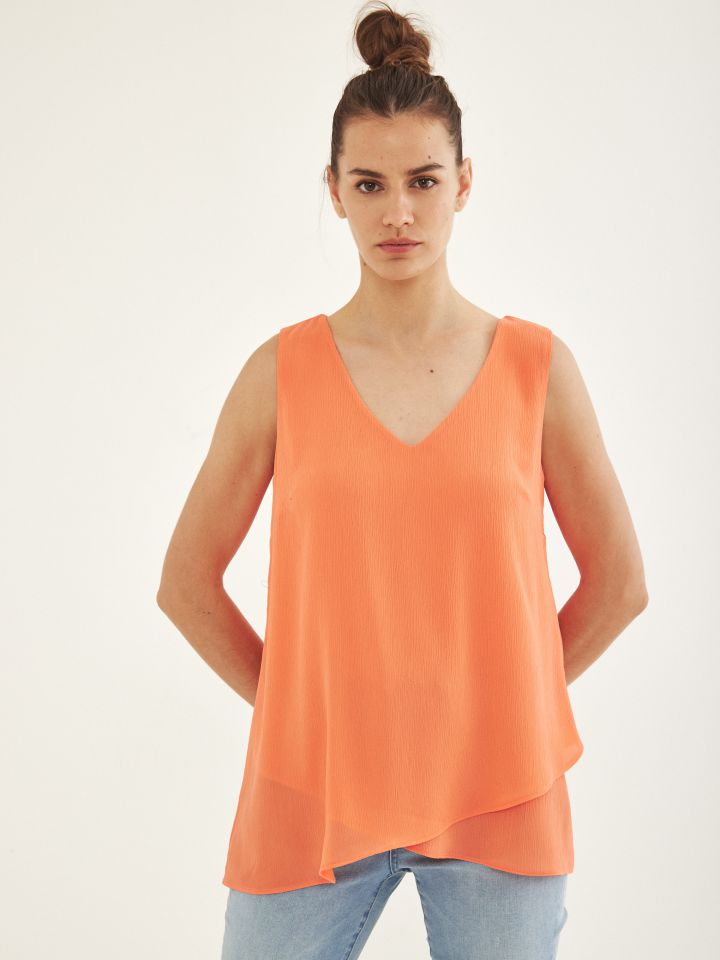 חולצה שכבות יו יו PROMO  V בצבע כתום