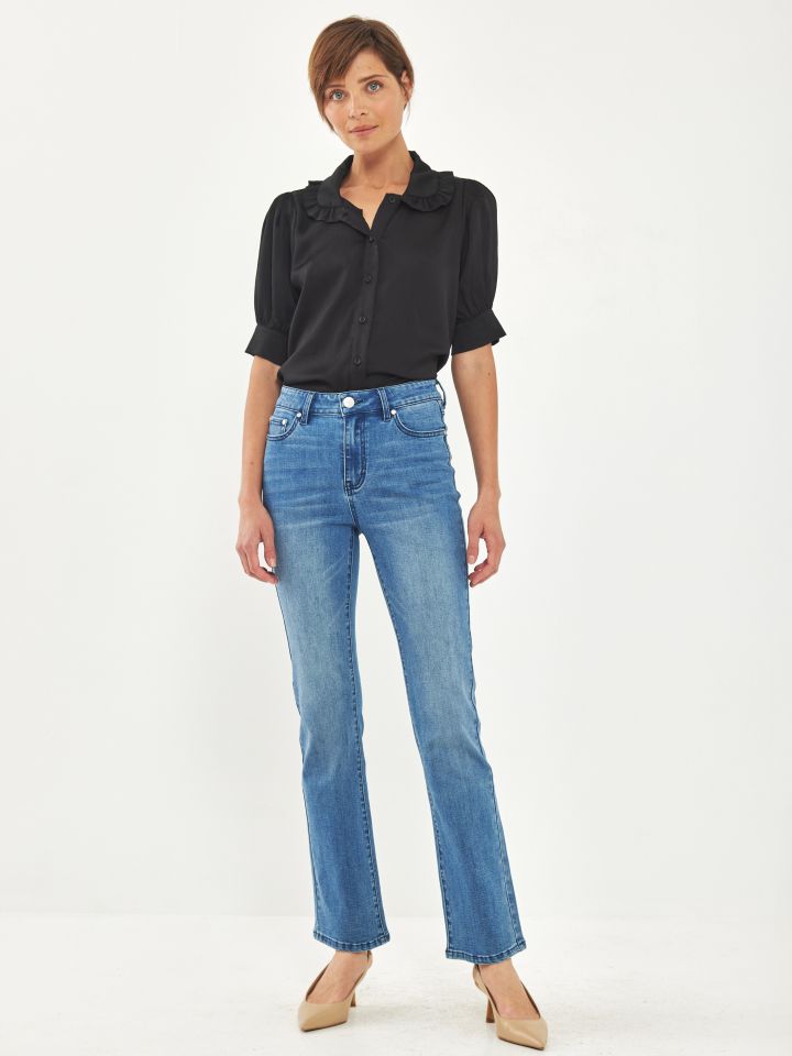 חולצה מכופתרת מלמלה בצבע שחור