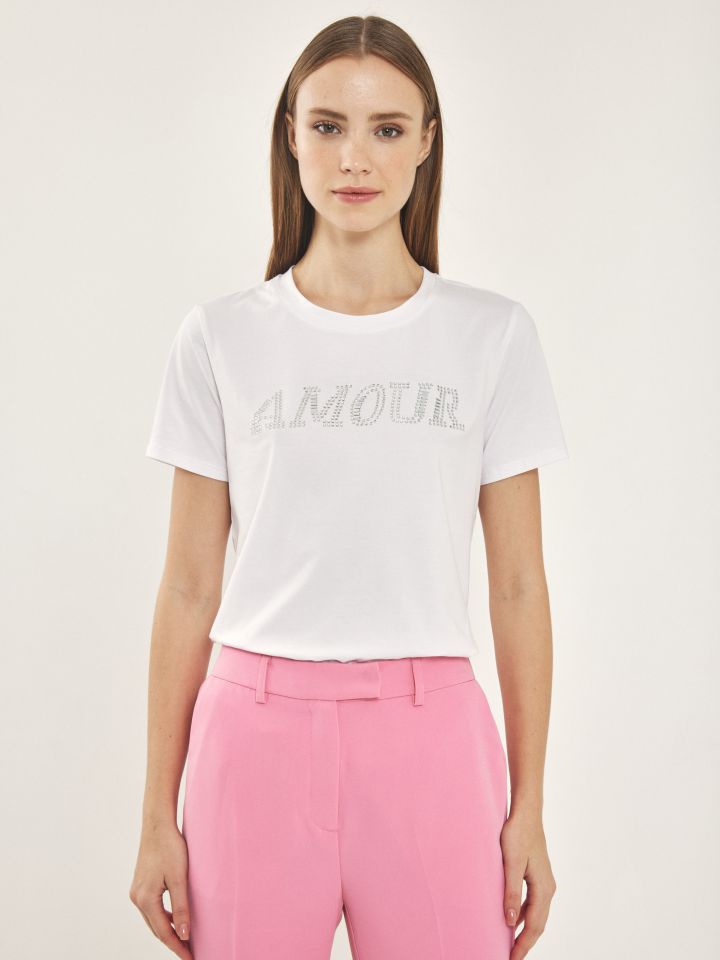 חולצה PROMO AMOR בצבע לבן