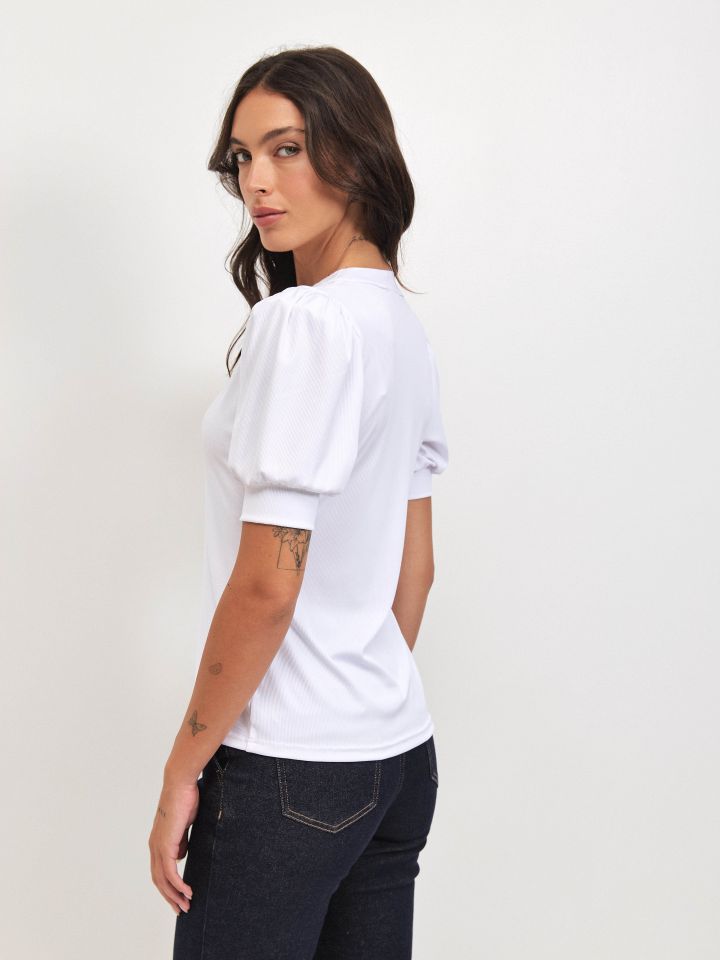 חולצה ריב PARIS V בצבע לבן