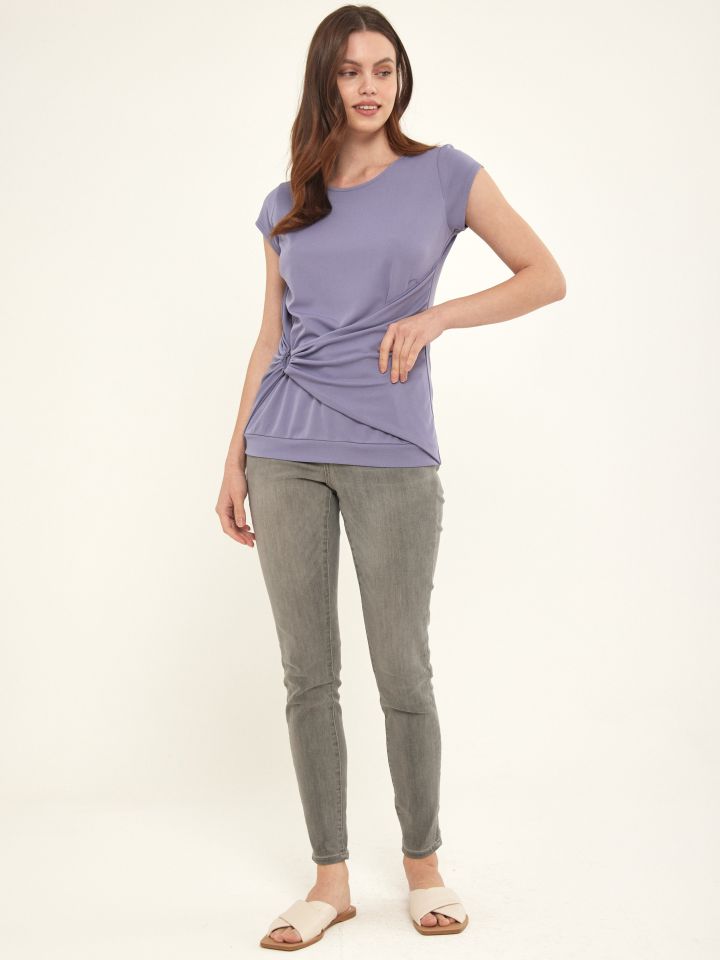 חולצה אמזון אבזם בצבע סגול