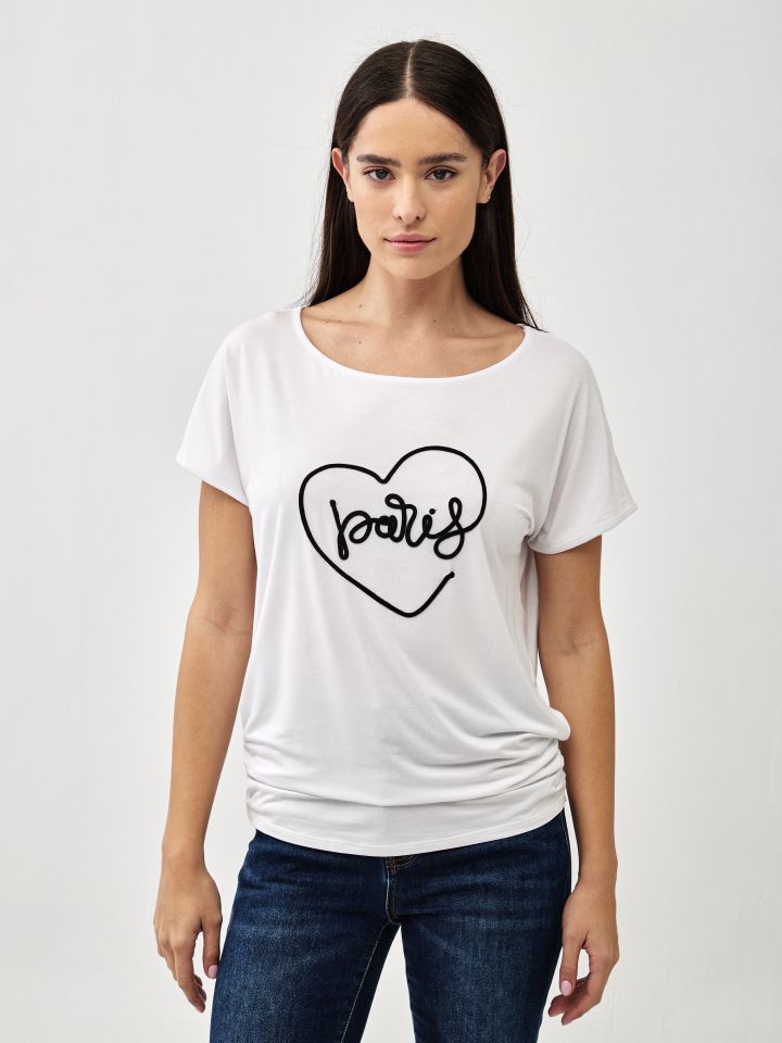 חולצה PROMO PARIS בצבע לבן