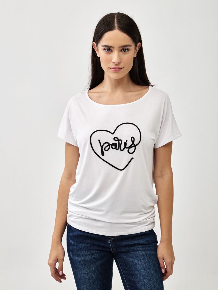 חולצה PROMO PARIS בצבע לבן