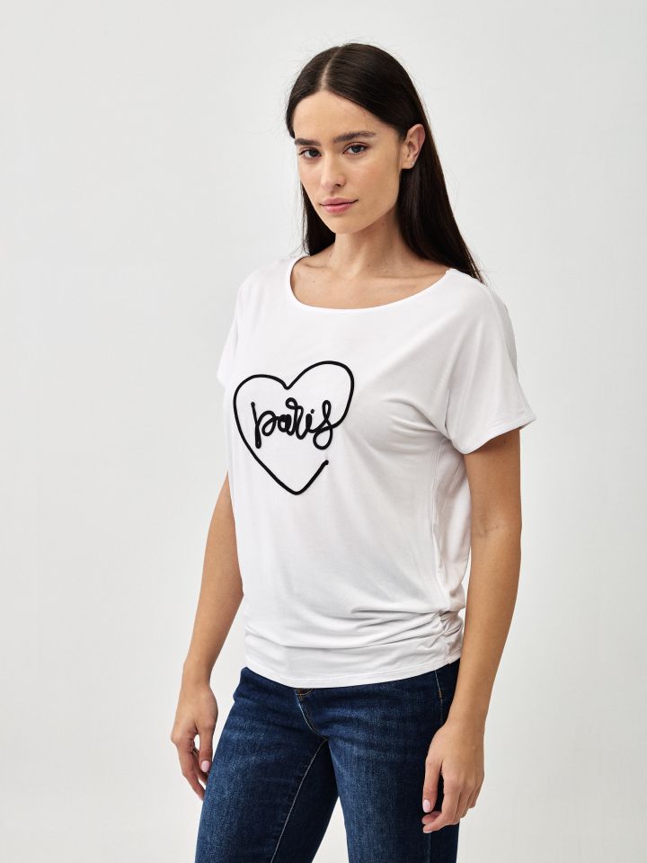 חולצה PROMO PARIS בצבע לבן