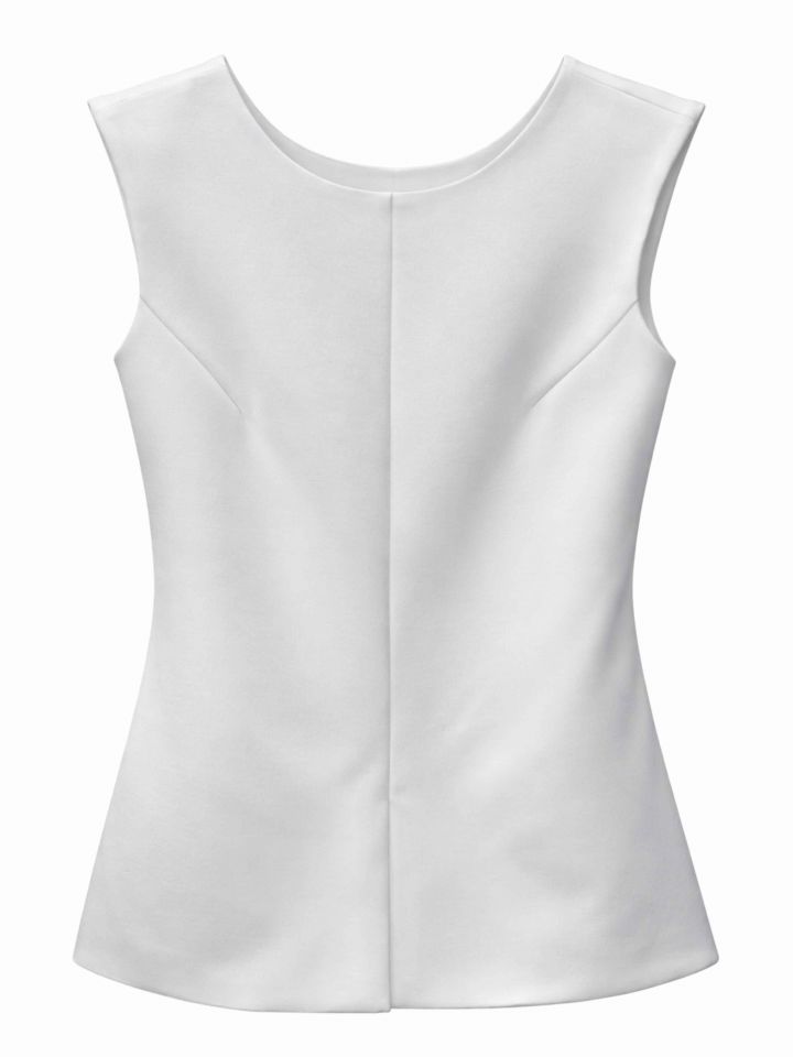 חולצה V בגב + רוכסן בצבע לבן